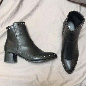 Never worn black studded booties!
